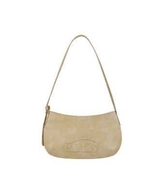 Emis Logo Embossed Tote Bag-Beige