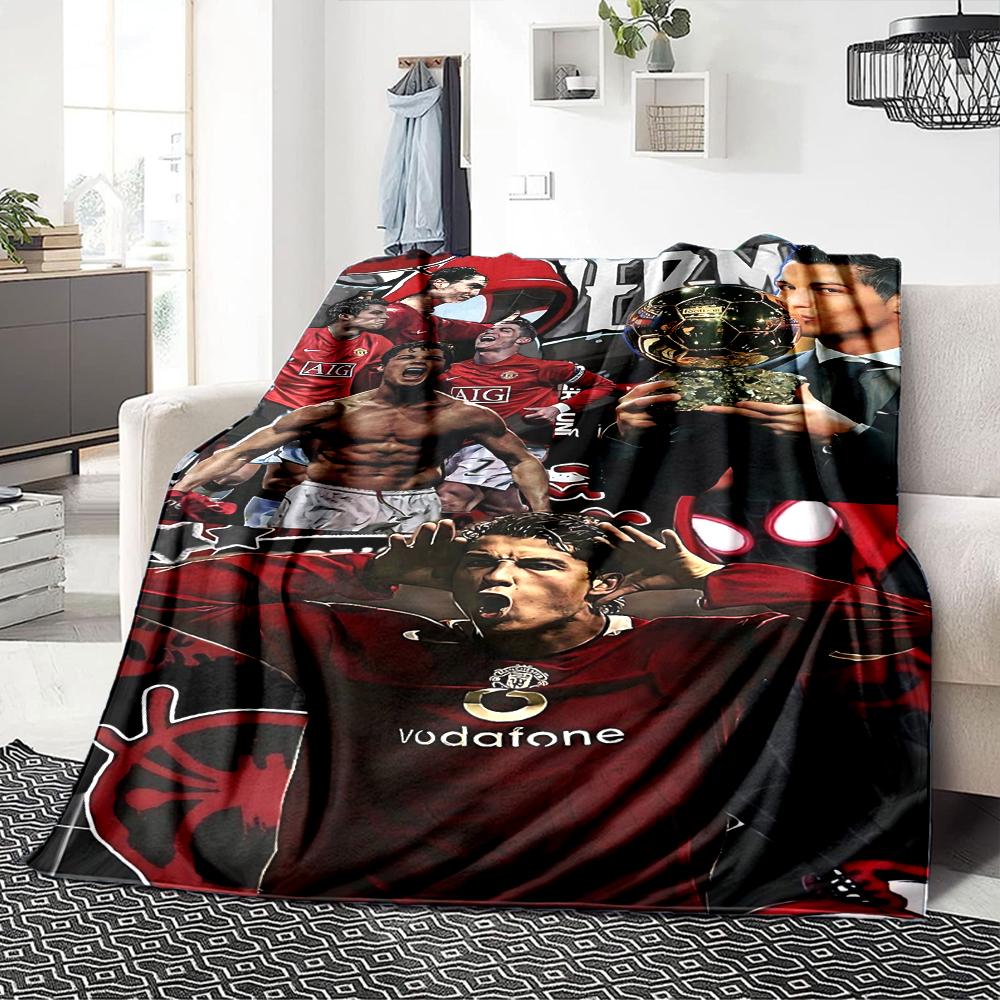 Football Celebration Moment printed flannel breathable and warm blanket, a stylish home gift, suitable for home, office and bedspread use. 0713a6