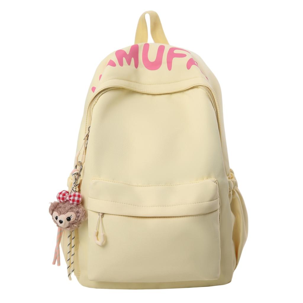 Schoolbag High Value Simple Backpack Female Junior High School Student College Bag Large Capacity Japanese Ins Wind Travel Backpack