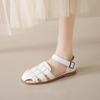Fashion 2024 High Quality Women's Shoes Closed Toe Women's Sandals Summer Casual Sandals Women Buckle Strap Cover Heel Rome Ladies Shoes