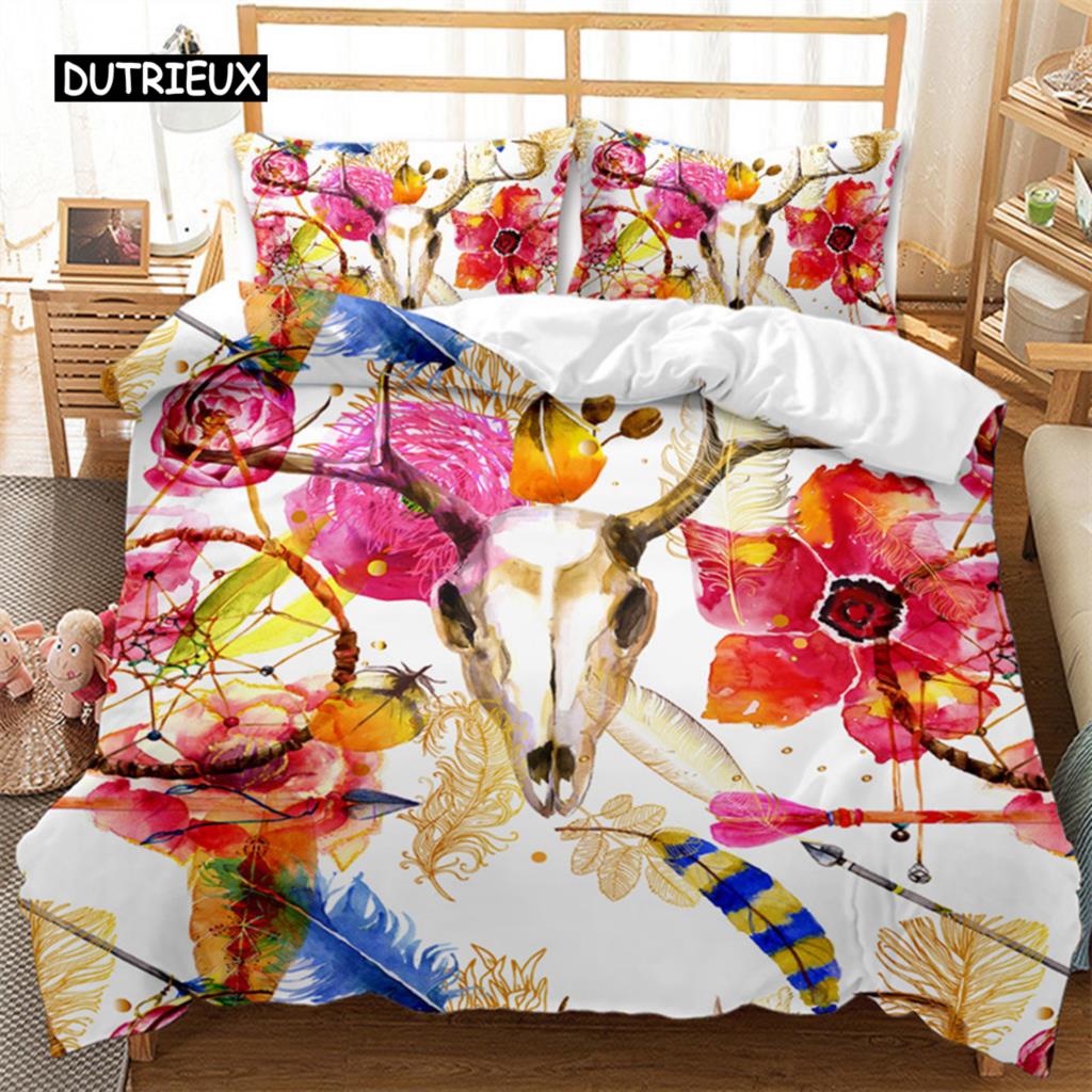 Dreamcatcher Duvet Cover Bohemia Mandala Floral Feather Bedding Set King Single For Kids Adult Microfiber Starry Sky Quilt Cover