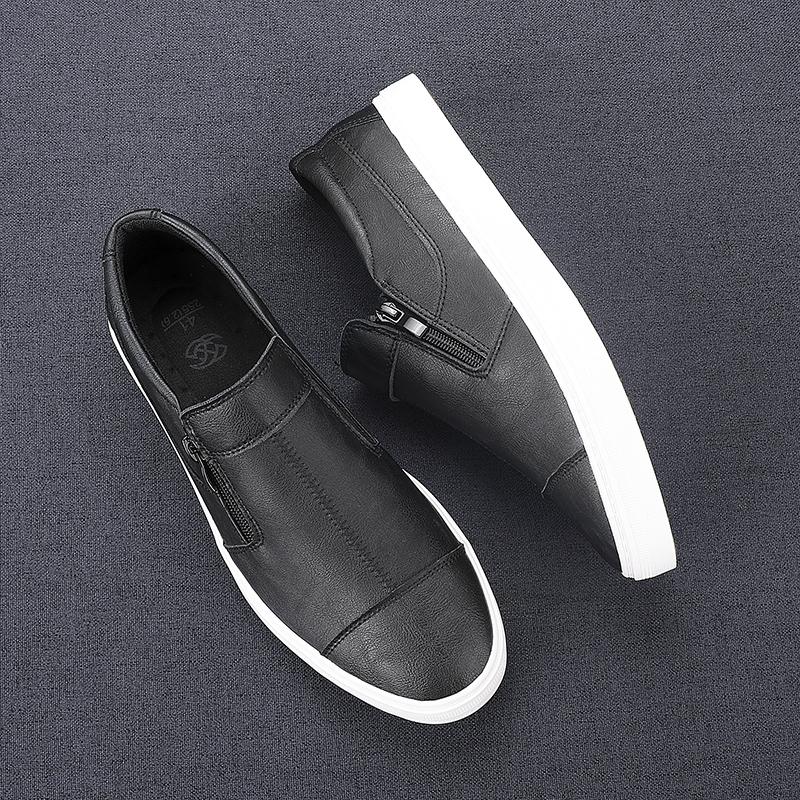 Nové ležérní kožené boty pánské pohodlné nazouváky Britský styl ležérní kožené boty pro muže móda Yuppie tenisky Mužské
