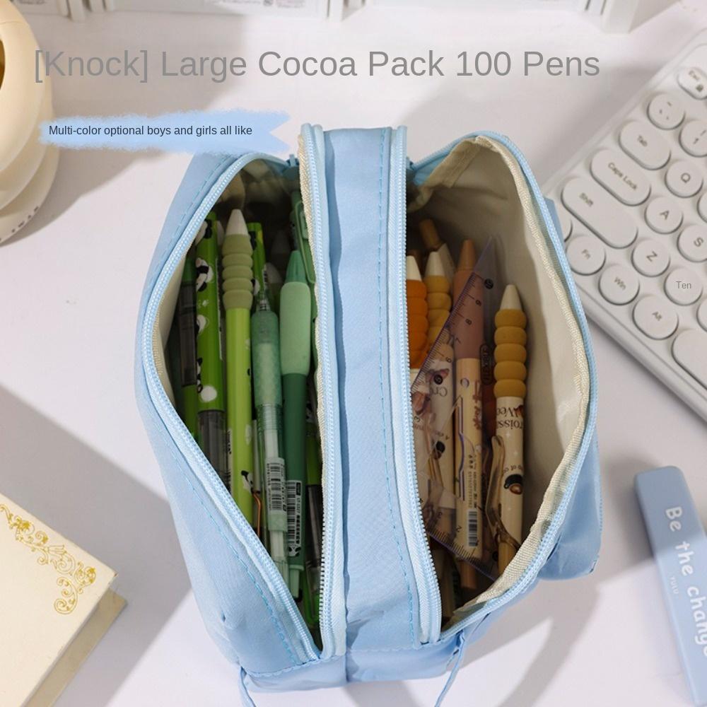 Large Capacity Stationery Storage Bag Transparent Compartment Pencil Case  Student Supplies