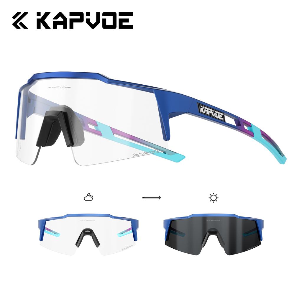 Lunettes de soleil Kapvoe Gold Photochromiques pour Cyclisme Homme Lunettes Mode Vélo de Montagne Vitesse Lunettes Cool Lunettes de Vue Sport VTT Vélo