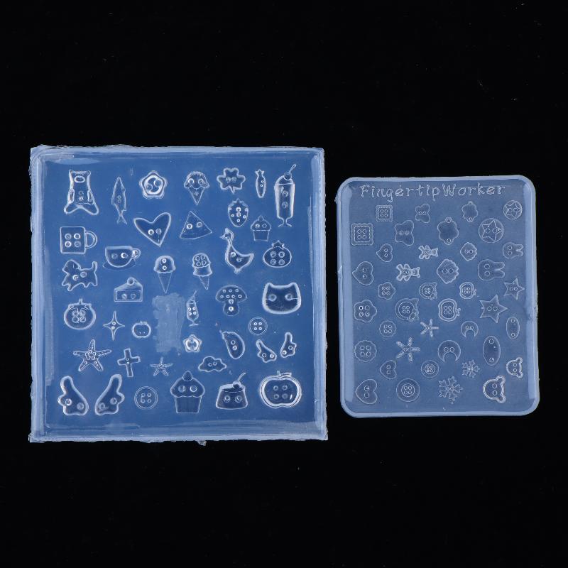 3D Button Nail Art Silicone Mold Multi Patterns Small Size Reusable Manicure Tool for Beginners Home Nail Decoration