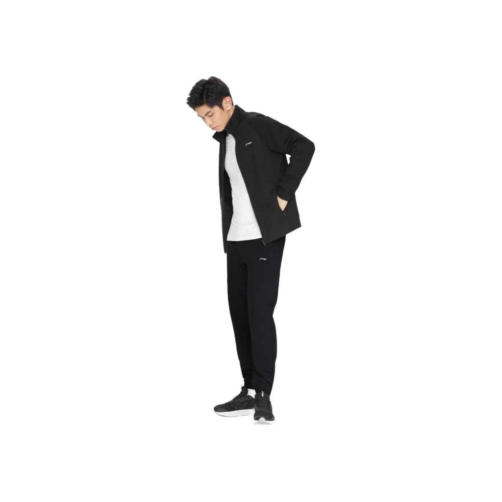 Li-Ning Sports Lifestyle Series Stand Collar Small Logo Zipper Design Long Sleeve Top Cuffed Mid Waist Long Pants Casual Sports Suit AWEU029-1