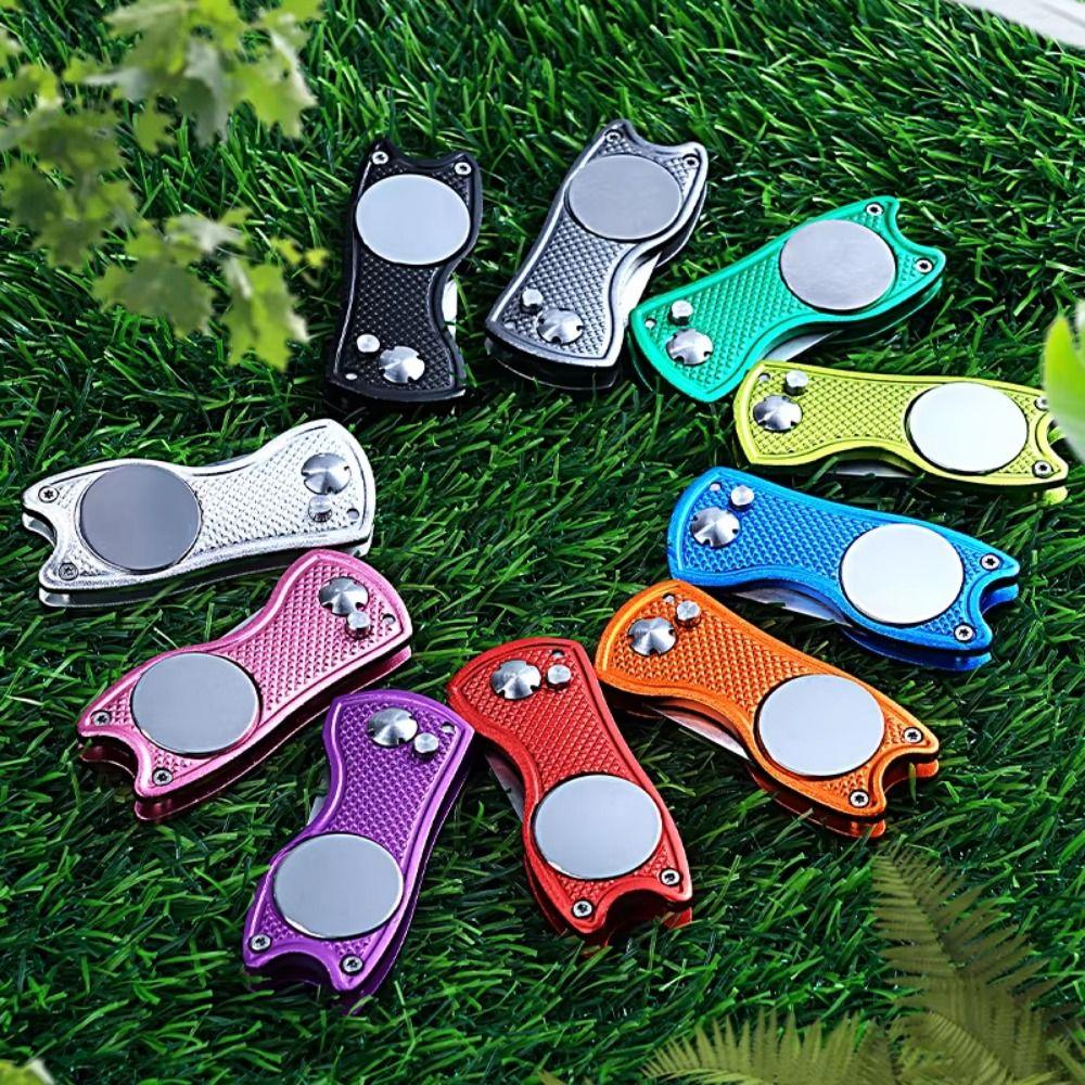Magnetic Marker Golf Repair Tool Foldable Putting Green Fork Golf Repair Fork  Golf Accessories