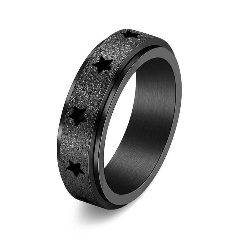 2025 Minimalistischer Hohlstern Drehbarer Mattierter Ring, Kleiner Frischer Gold Schmuck für Damen und Herren