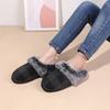 Women Cotton Slippers  New Plush Fluffy Slippers Indoor Home Floor Non-slip Warm Thick Soled Lattice Slippers Chanclas Mujer