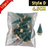 12Pcs Mini Christmas Desktop Miniature Pine Tree Micro Landscaping 4.5/6.5Cm Sisal Silk Cedar Tree Ornamen Navidad Xmas Decor