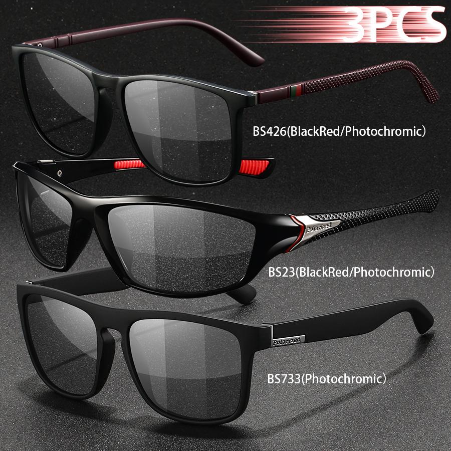 1PCS Photochromic Sports Sunglasses Men Women Vintage Cycling Driving Mountaineering Chameleon UV400 Eyewear