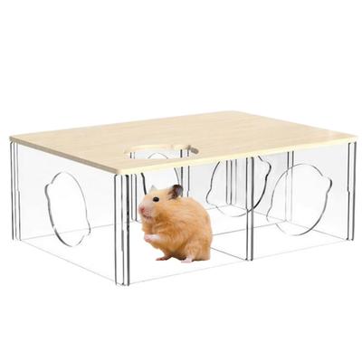 RekiLife Hamster House, Clear, Transparent, Hideaway/Play Area for Small Animals, 28 X 21 X 11 Cm