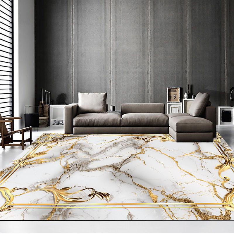 

Nordic White Marble Carpet Luxury Living Room Rug Non Slip Washable Big Size Home Decor Coffee Table Mat 60*90cm