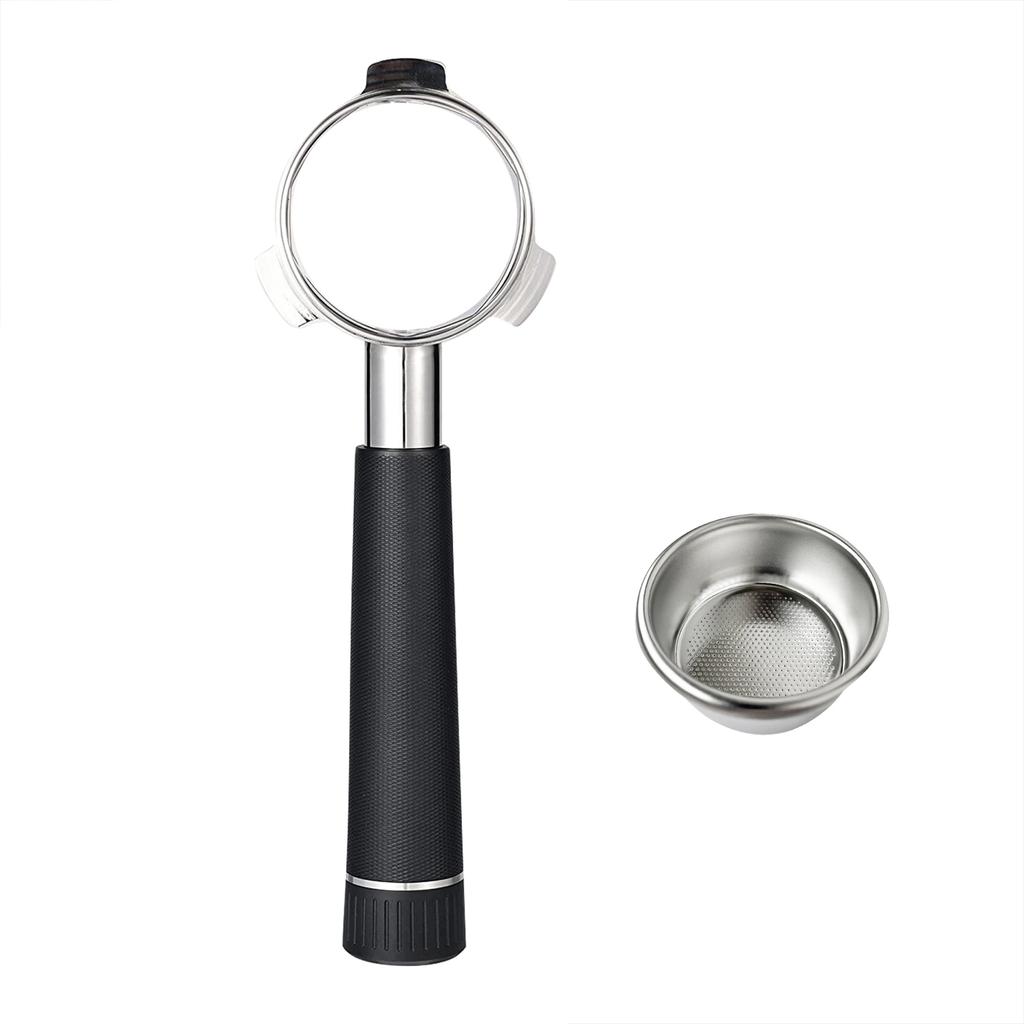 54mm 3 Ears Bottomless Portafilter with Alloy Handle Stainless Steel Head Compatible for
