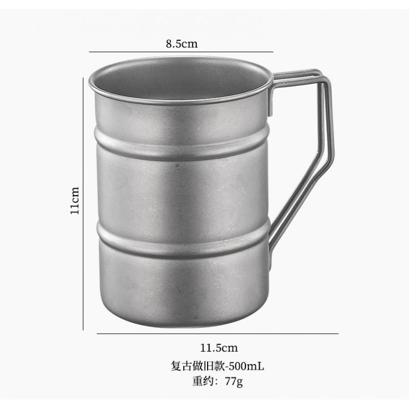 Titanium Double Wall Camping Mug Beer Cup Water Bottle Outdoor Portable Lightweight Travel 1-2 People