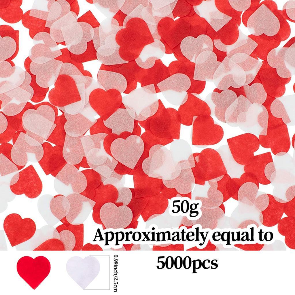 2500 Pieces of Heart-Shaped Heart Paper, Valentine's Day Table Decoration, Wedding Hand-Held Throwing Confetti, Balloon Filling