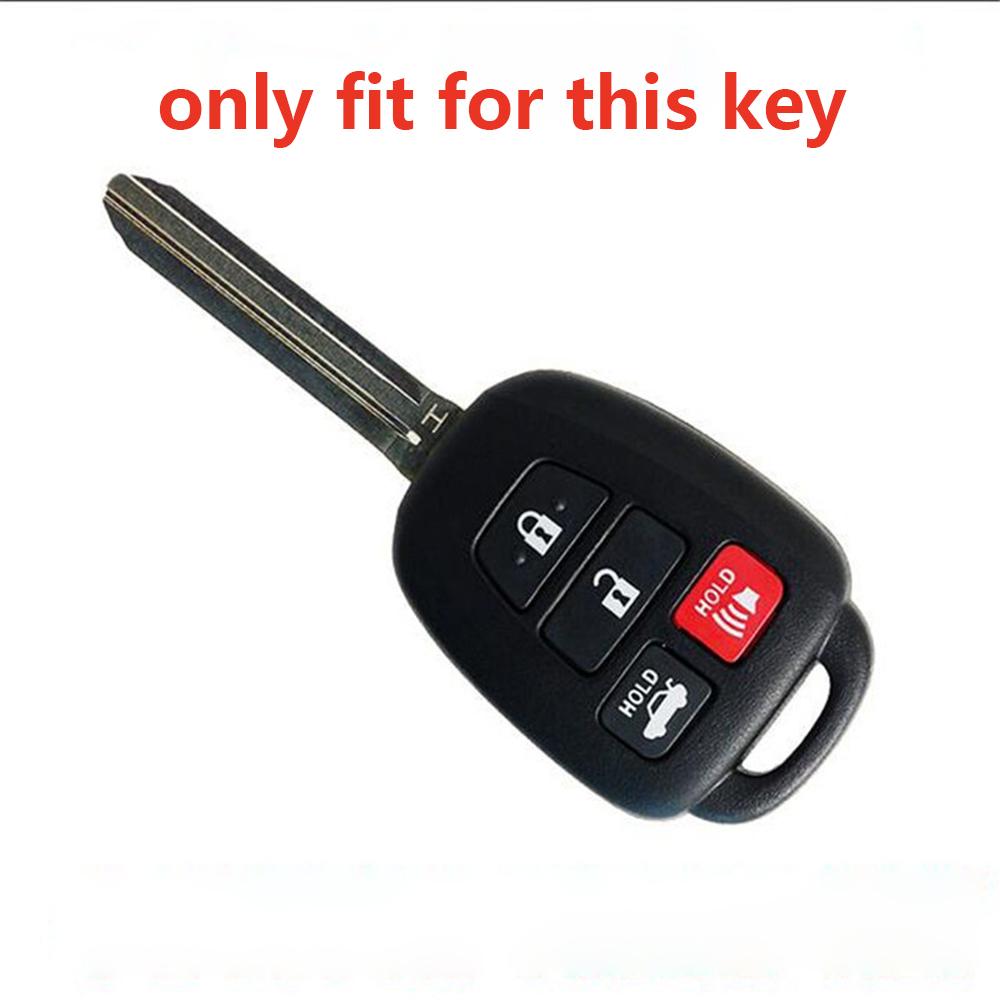 Silicone Car Key Case Fob Cover For Toyota Camry 2012 2013 2014  Corolla 2014  Prius C 4 Buttons Key Chain Wallet