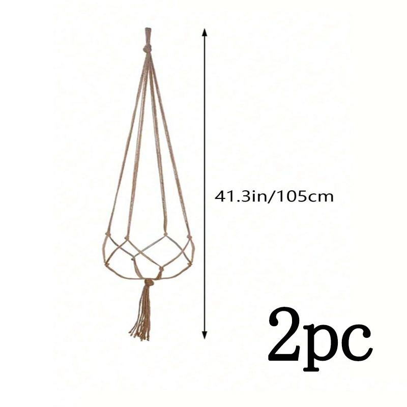 1/2pcs Macrame Plant Hanger Modern Tassel Detail Plant Hangers Indoor Flower Pot Holder For Plants Wall Window Outdoor Bedroom