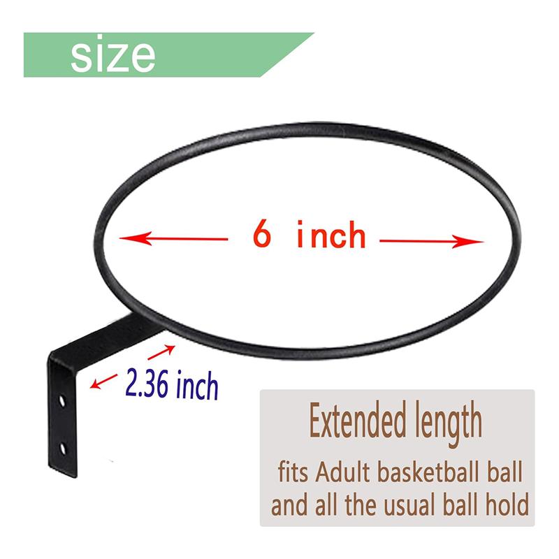 AEE4-3Pcs 6 Inch Ball Holder Display Wall Mount For Basketball Football Volleyball,Ball Storage For Garage,Planter Pot Holder