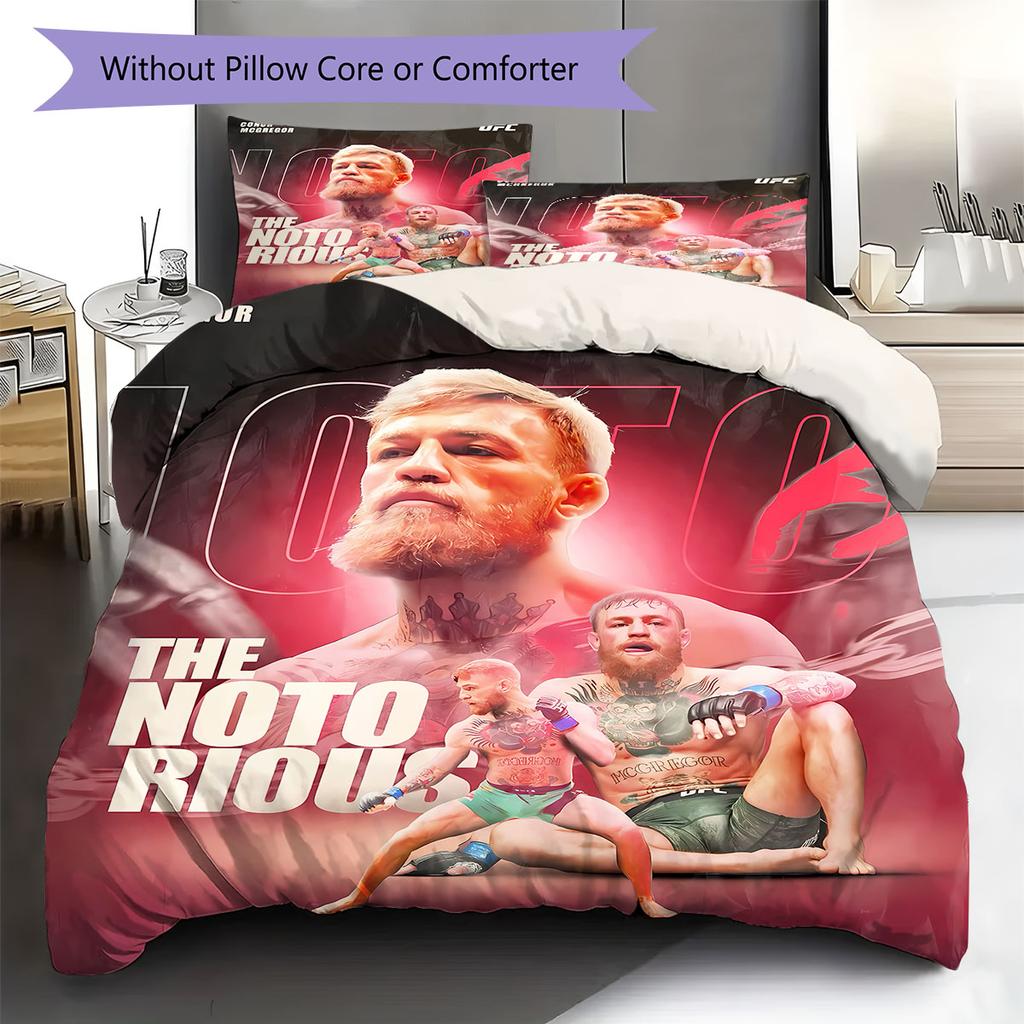 connor mcgregor Pattern Bedding Quilt Set Quilt Cover Pillowcase Home Decoration Birthday Gift (1 * duvet cover + 2 * pillowcase, without core)