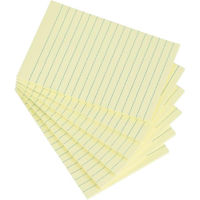 Vanpad Lined Sticky Notes 4X6 in Light Purple Ruled Stickies Super Sticking Power Memo Pads Strong Adhesive, 6 Pads/Pack, 45 Sheets/pad