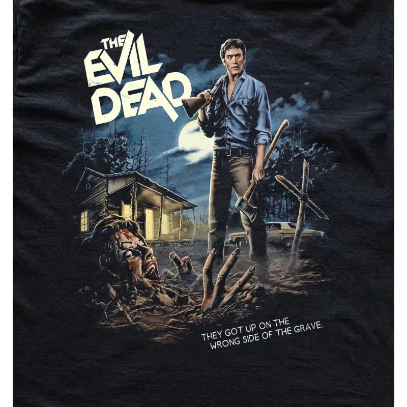 Graphic Short Sleeve Shirt Unisex Women AllSeason The Evil Dead Vintage Tee Ash Williams Retro Horror Shirt Clothing