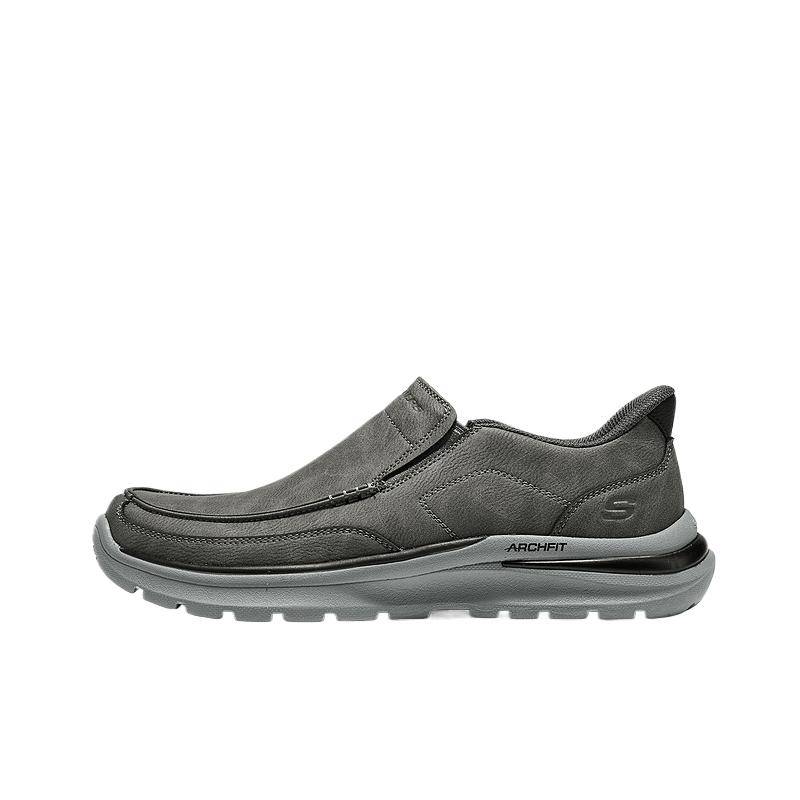Skechers USA Mens Classic Comfortable Low-Top Casual Shoes Men sneakers Solid-Color 205917-CHAR 39.5