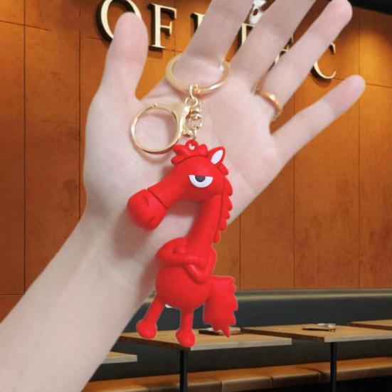 Keychain Pendant Horse Design Soft Polyethylene Meaningful Animal Keychain Bags Wallets Backpacks Accessories