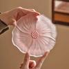 Household Tea Tray Flower Petal Small Tray Dim Sum Fruit Tray Japanese Style Kung Fu Tea Plate Coaster Table Decor Accessories