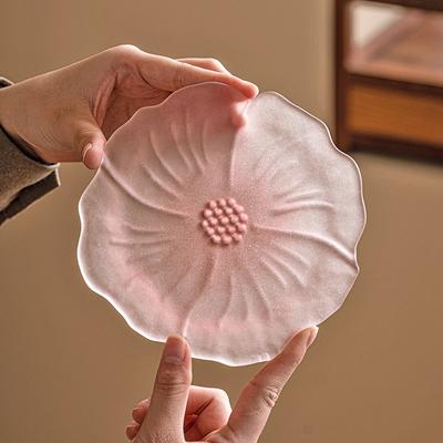Household Tea Tray Flower Petal Small Tray Dim Sum Fruit Tray Japanese Style Kung Fu Tea Plate Coaster Table Decor Accessories