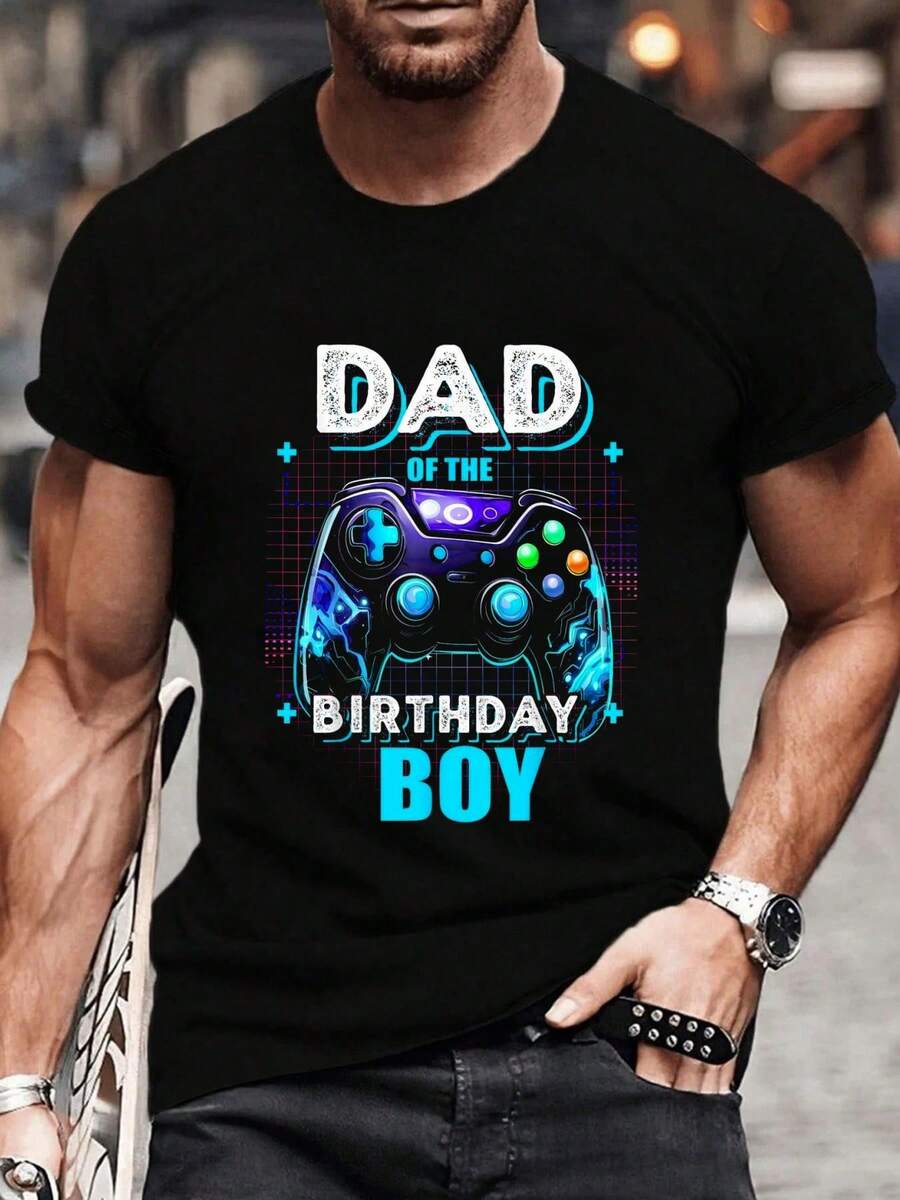 100% Cotton Dad Of The Birthday Boy Matching Video Game Birthday Party T-Shirt Women s Men s Graphic S разноцветный