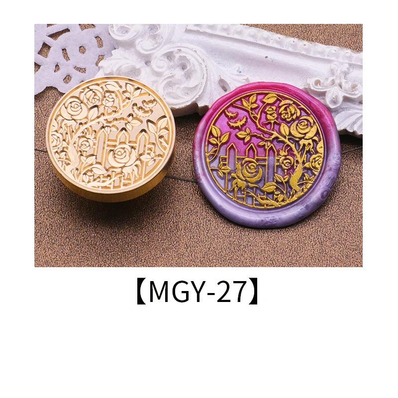 Wax Seal Stamp Heads Rose Pattern for Wedding Invitation Envelope Scrapbooking Flower Stamp for Card Making Craft Decoration