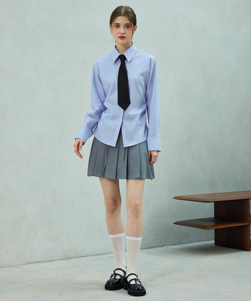 Alikim Dorothy Pleats Skirt Pants/Gray