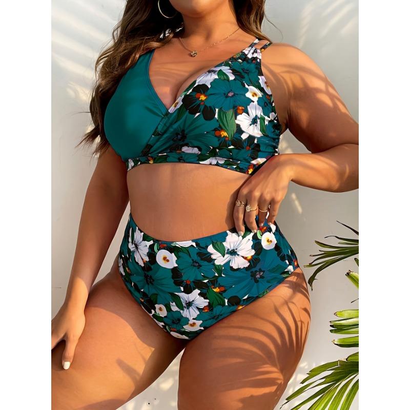 Plus Size Stretchy Comfy Swimming Sets, Cute & Stylish Bathing Suit, Women's Swimwear & Clothing