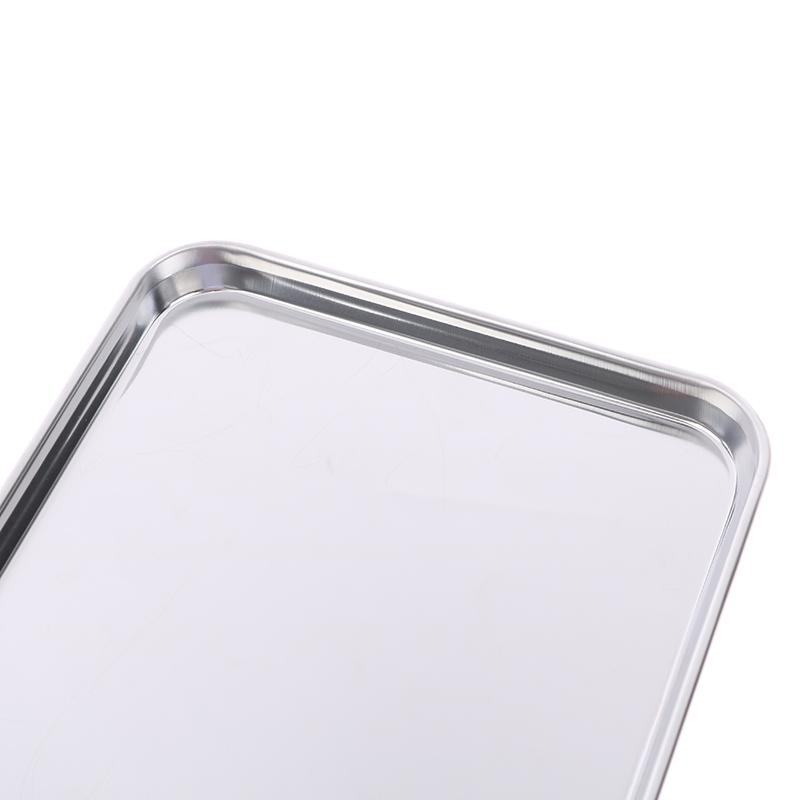 Stainless Steel Tray Rectangle Plate Kitchen Medical Organizer Baking Plate