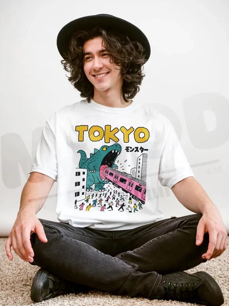 Japan Tokyo Kaiju Shirt, 90s anime shirt, Japanese Streetwear,harajuku fashion, L