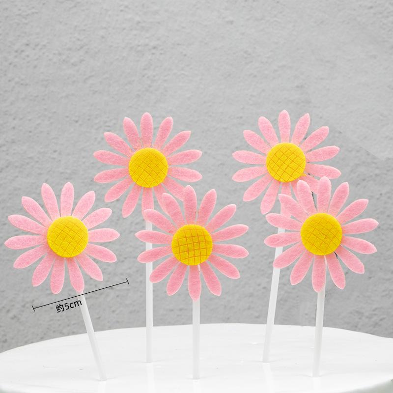 Sunflowers, Cake Baking Decoration Cards, Plugins, Sunflower Flags, Dessert Table Decorations, Card Inserts, Set of 5