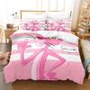 Pink Romantic Theme Duvet Cover Set King Queen Size Kawaii Cute Cartoon Yellow Crown Pink For Girls Women Polyester Bedding Set