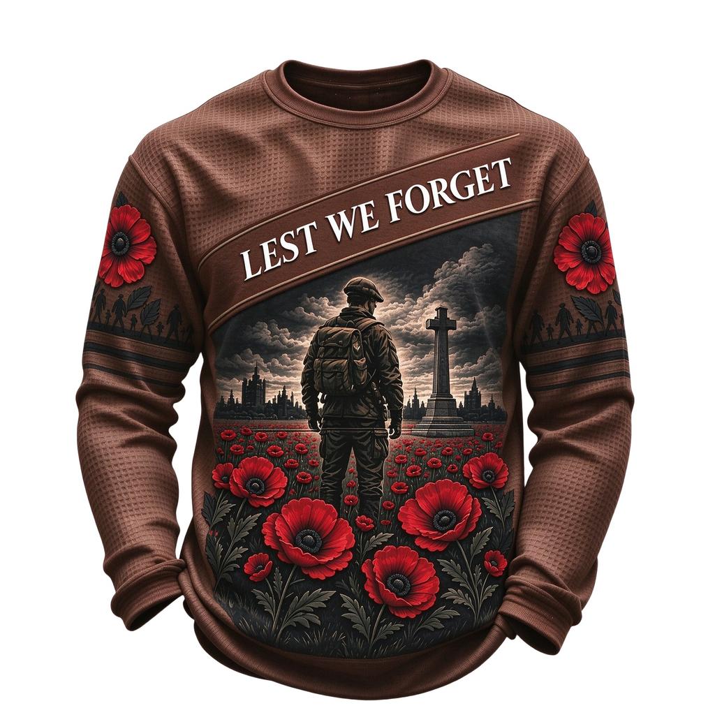 Men's Knit Crewneck Long Sleeve Shirt for Casual or Everyday Wear