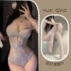 Hollow Skinny Underwear Sexy Siamese Temptation Strap Perspective Lace Free Purple Flirting Underwear