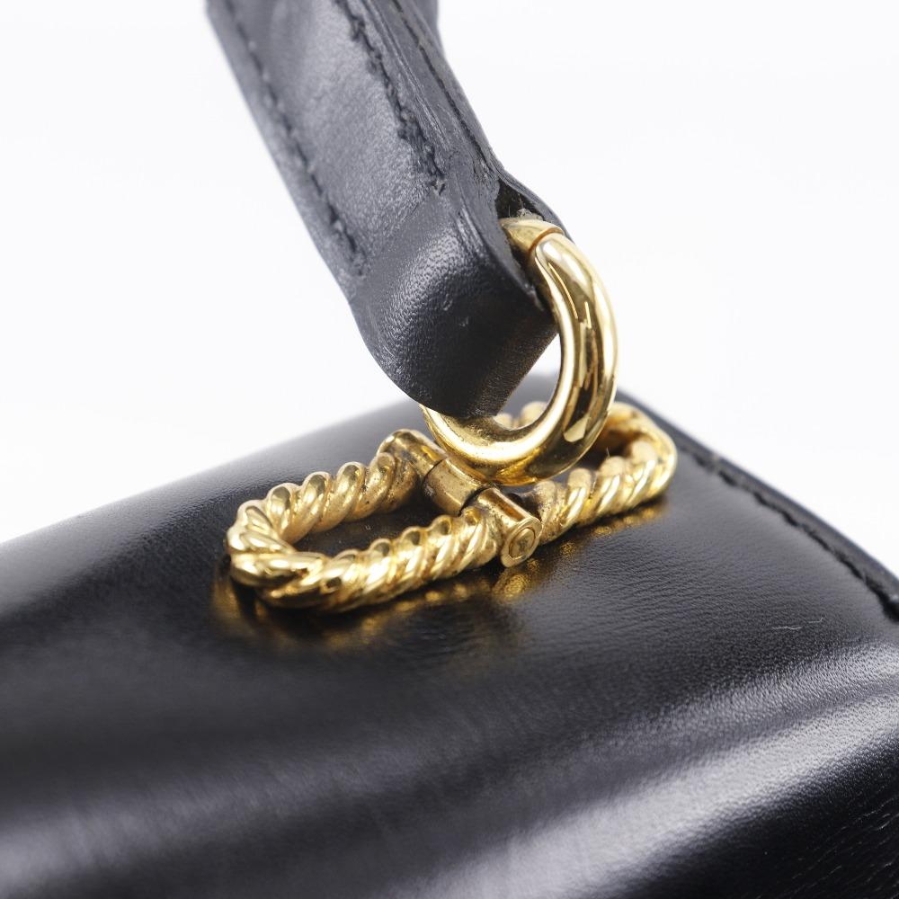 Morabito One Belt Shoulder Bag Black Calfskin Women Used