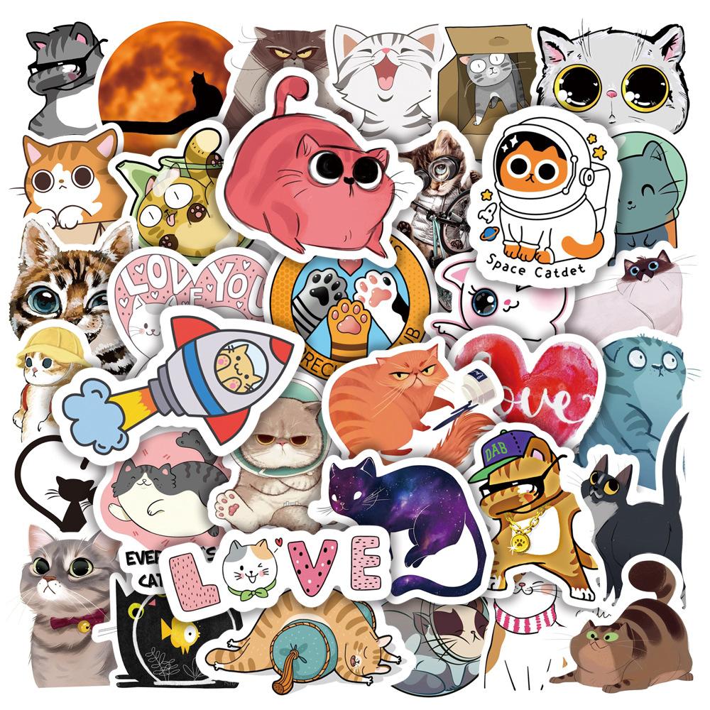 50Pcs Cute Animal Graffiti Stickers Kids Toy Fridge Phone Case Wall Room Cartoon Diy Aesthetic Vinyl Decor Children Girls
