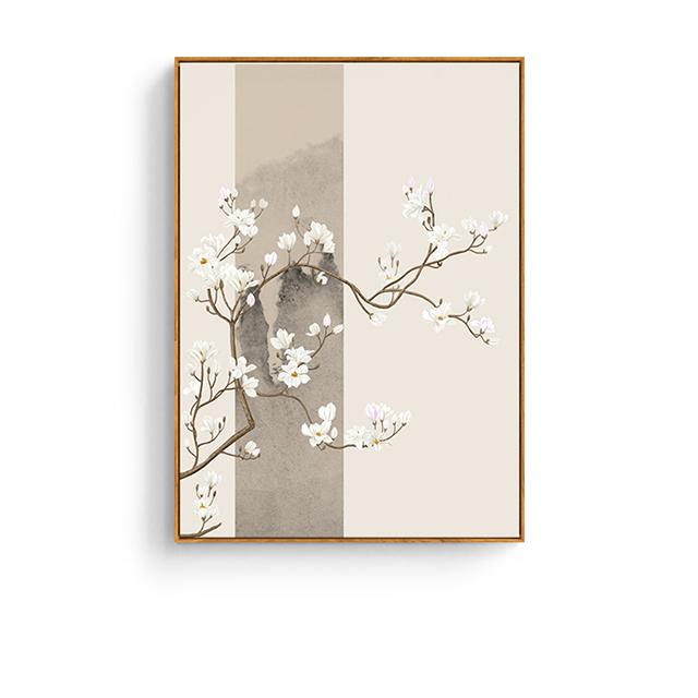 Ny kinesisk stil Bambu Plum Blossom Pine Tree Landskap Canvas Målning Klassisk dekorativ konst affischer för hem Vägg Estetisk