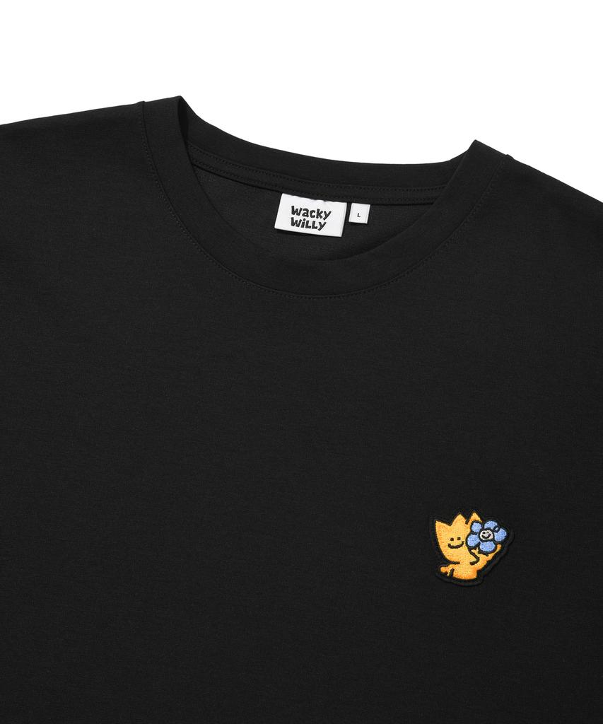 WACKY WILLY Kiki Double Wappen Short Sleeve T-Shirt Black