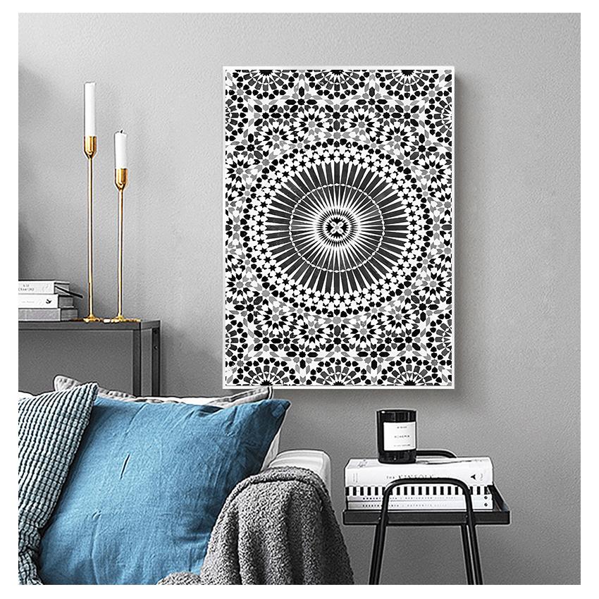 Morocco Building Wall Art Canvas Painting Religion School Picture For Living Room Home Decor Mosque Blue Door Nordic Poster