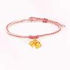 Shuibei 999 Reingold Ping'an Schnalle Armband mit goldenen Glücksperlen - Geflochtenes Handseil Valentinstag Qixi Geschenk