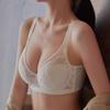 Lingerie Women's Full-cup Summer Bra with Soft Steel Rims for Breast Retraction and Anti-sagging Lace French Thin Bra