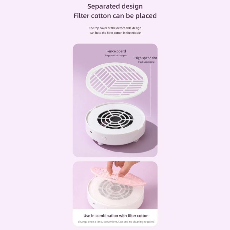 Professional Nail Dust Collector Highly Efficiency Suction and Low Noise for Dust Free Nail Salons and Homes