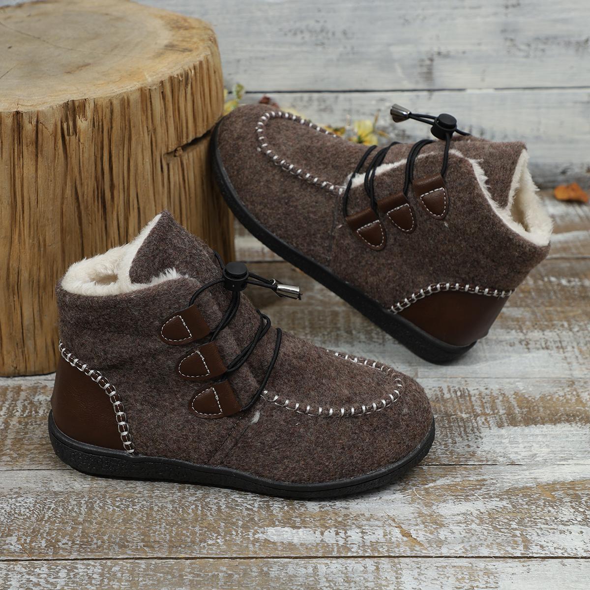 

Модные толстые флисовые валенки из искусственного меха, женские зимние теплые плюшевые короткие ботильоны, женские брендовые дизайнерские повседневные меховые кроссовки на шнуровке с высоким верхом 38 коричневый