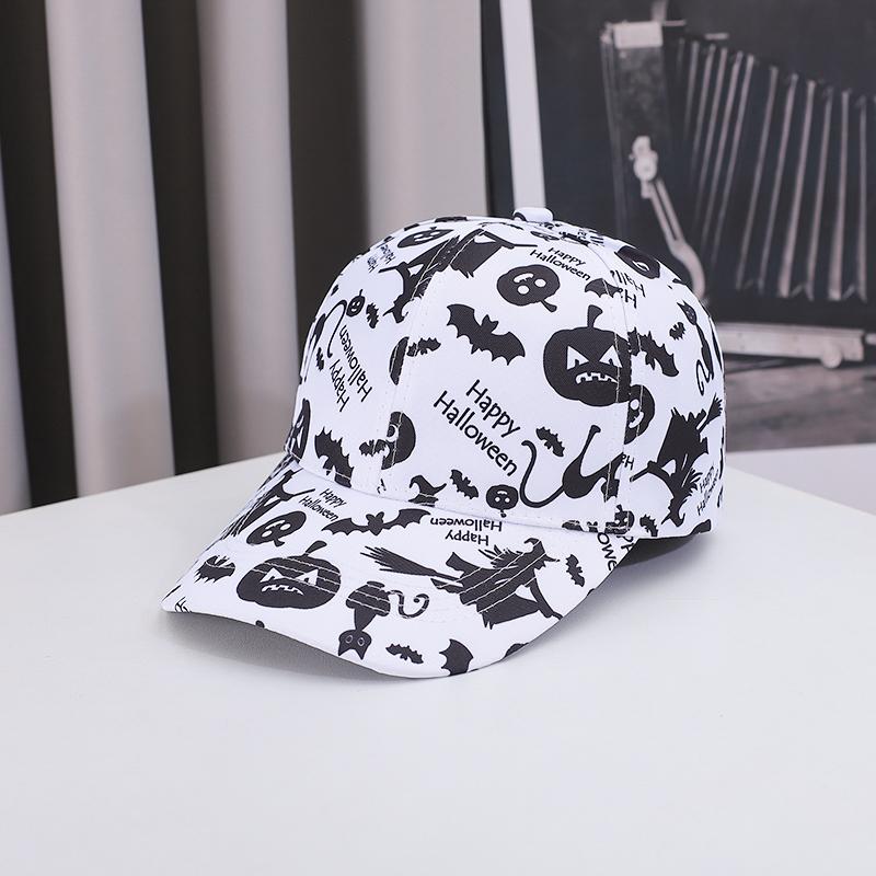 

Halloween skull print baseball caps for men and women, outdoor sports events, casual baseball caps, hip-hop street Adjustable белый